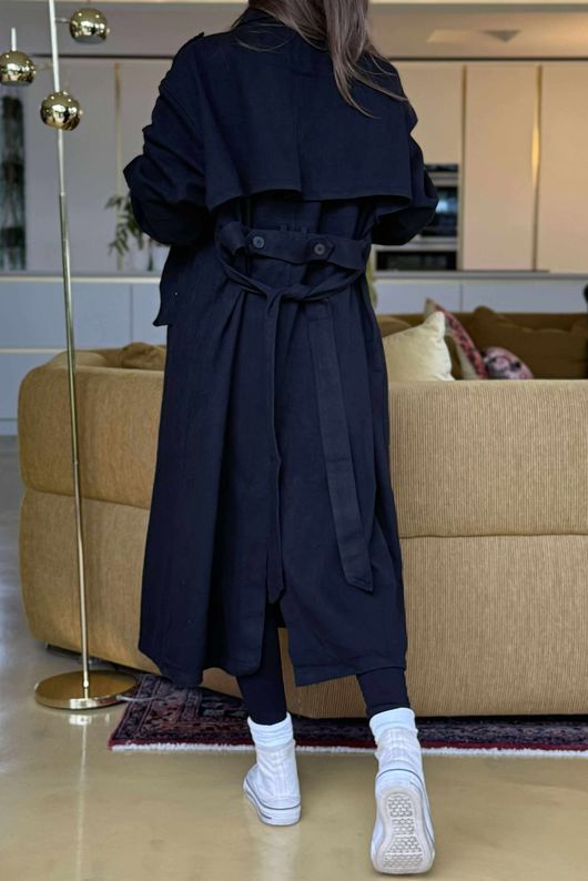 Mercer Soft Twill Trench Black /20 =